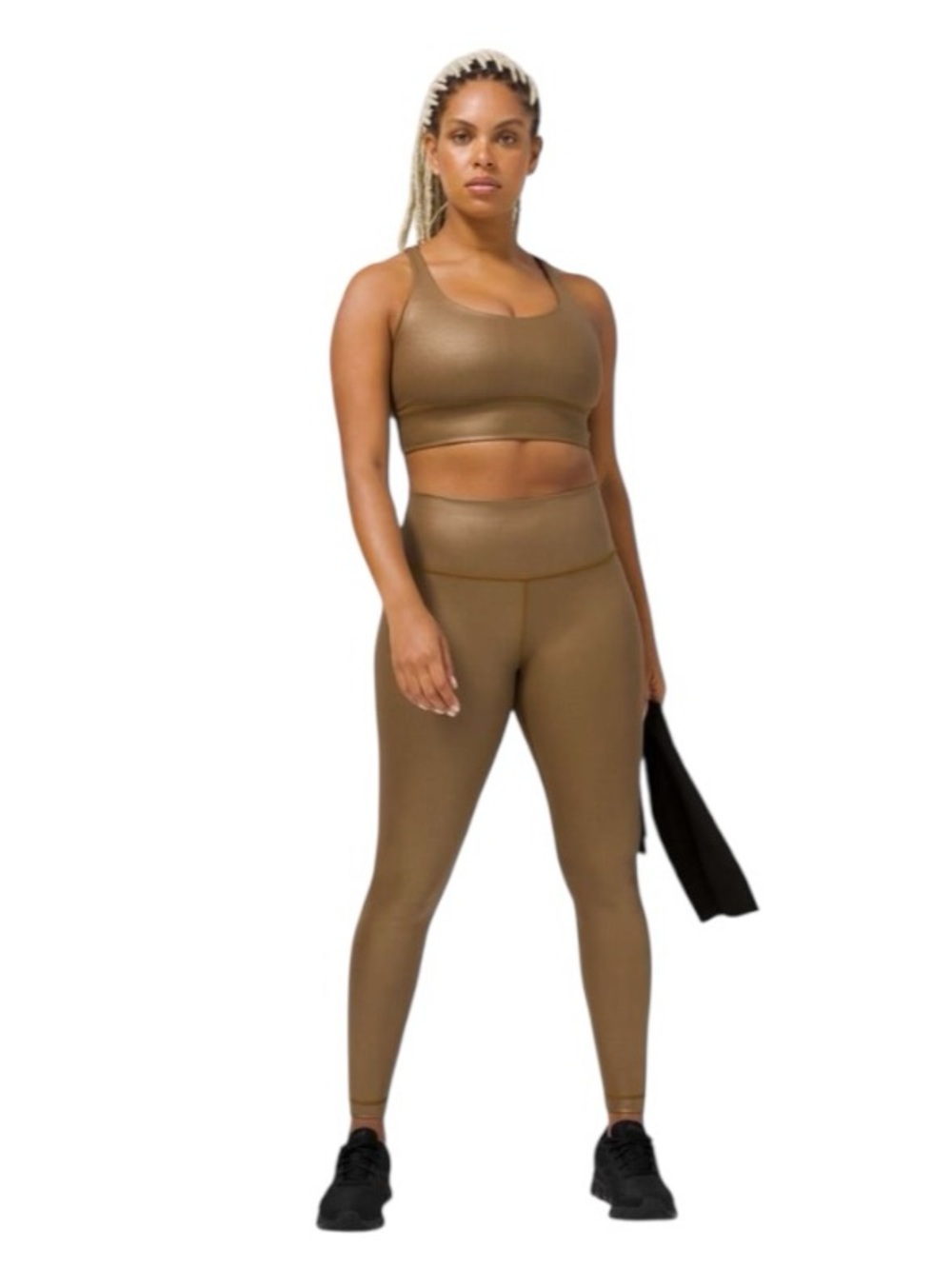 NWT LULULEMON Energy Bra Matte Copper Foil Long Line Shine Medium Support Bra 4 - Picture 2 of 10